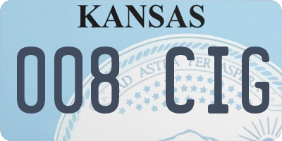 KS license plate 008CIG