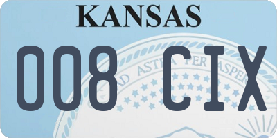 KS license plate 008CIX