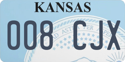 KS license plate 008CJX