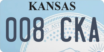 KS license plate 008CKA