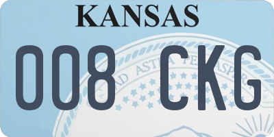 KS license plate 008CKG