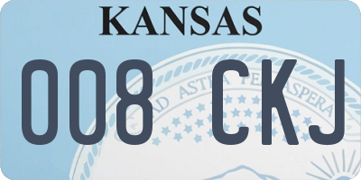 KS license plate 008CKJ