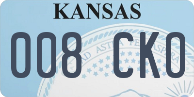 KS license plate 008CKO