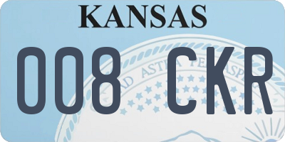 KS license plate 008CKR
