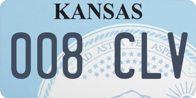 KS license plate 008CLV