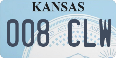 KS license plate 008CLW