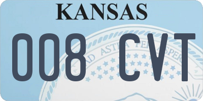 KS license plate 008CVT
