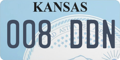 KS license plate 008DDN