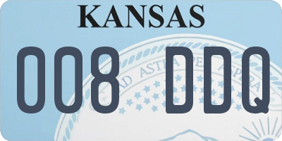 KS license plate 008DDQ