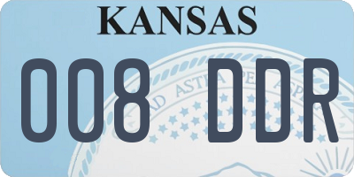 KS license plate 008DDR