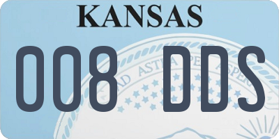 KS license plate 008DDS
