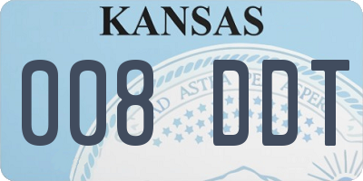 KS license plate 008DDT