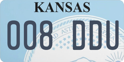 KS license plate 008DDU