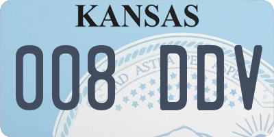 KS license plate 008DDV