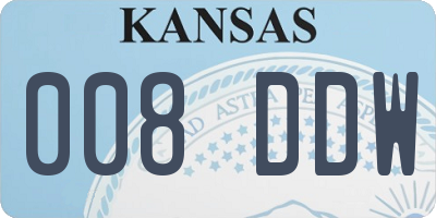 KS license plate 008DDW