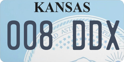 KS license plate 008DDX