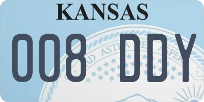 KS license plate 008DDY