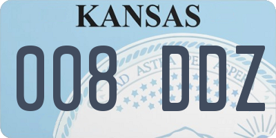 KS license plate 008DDZ