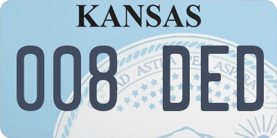 KS license plate 008DED