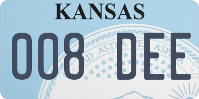 KS license plate 008DEE