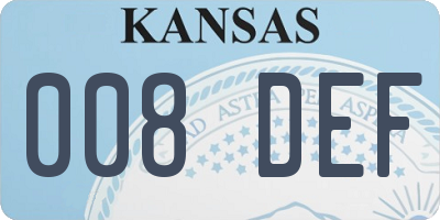 KS license plate 008DEF
