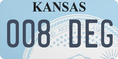 KS license plate 008DEG