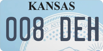 KS license plate 008DEH