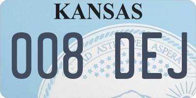 KS license plate 008DEJ