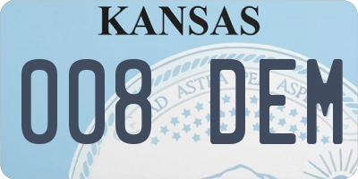 KS license plate 008DEM
