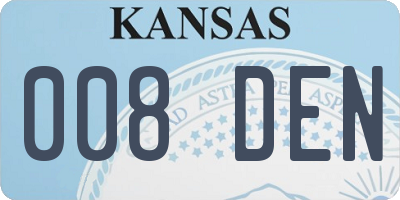 KS license plate 008DEN