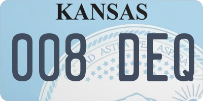 KS license plate 008DEQ