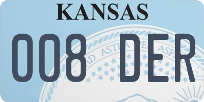 KS license plate 008DER