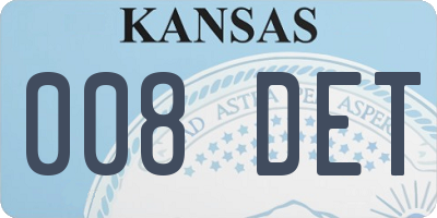 KS license plate 008DET