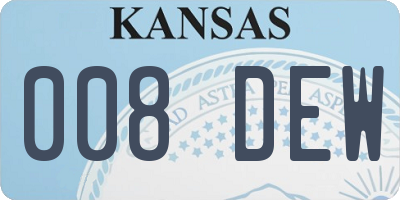 KS license plate 008DEW
