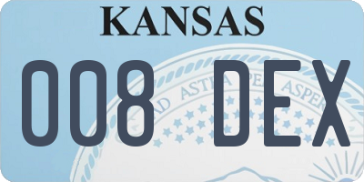 KS license plate 008DEX