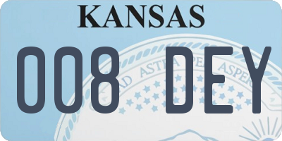 KS license plate 008DEY