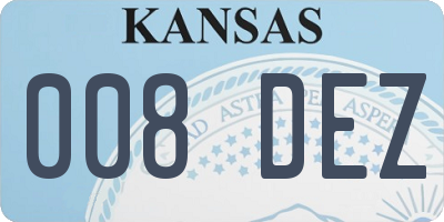 KS license plate 008DEZ