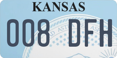 KS license plate 008DFH
