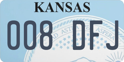 KS license plate 008DFJ