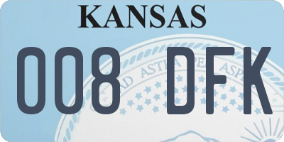 KS license plate 008DFK