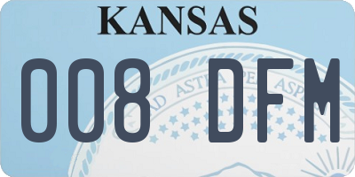 KS license plate 008DFM