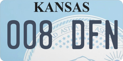KS license plate 008DFN