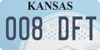 KS license plate 008DFT