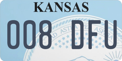 KS license plate 008DFU