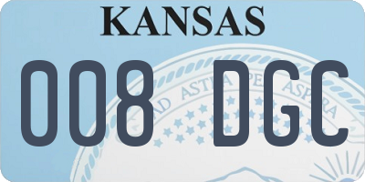KS license plate 008DGC