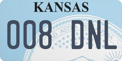 KS license plate 008DNL