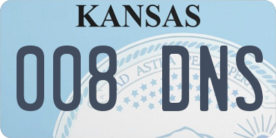 KS license plate 008DNS
