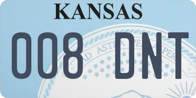 KS license plate 008DNT