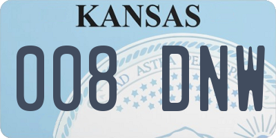 KS license plate 008DNW