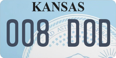 KS license plate 008DOD